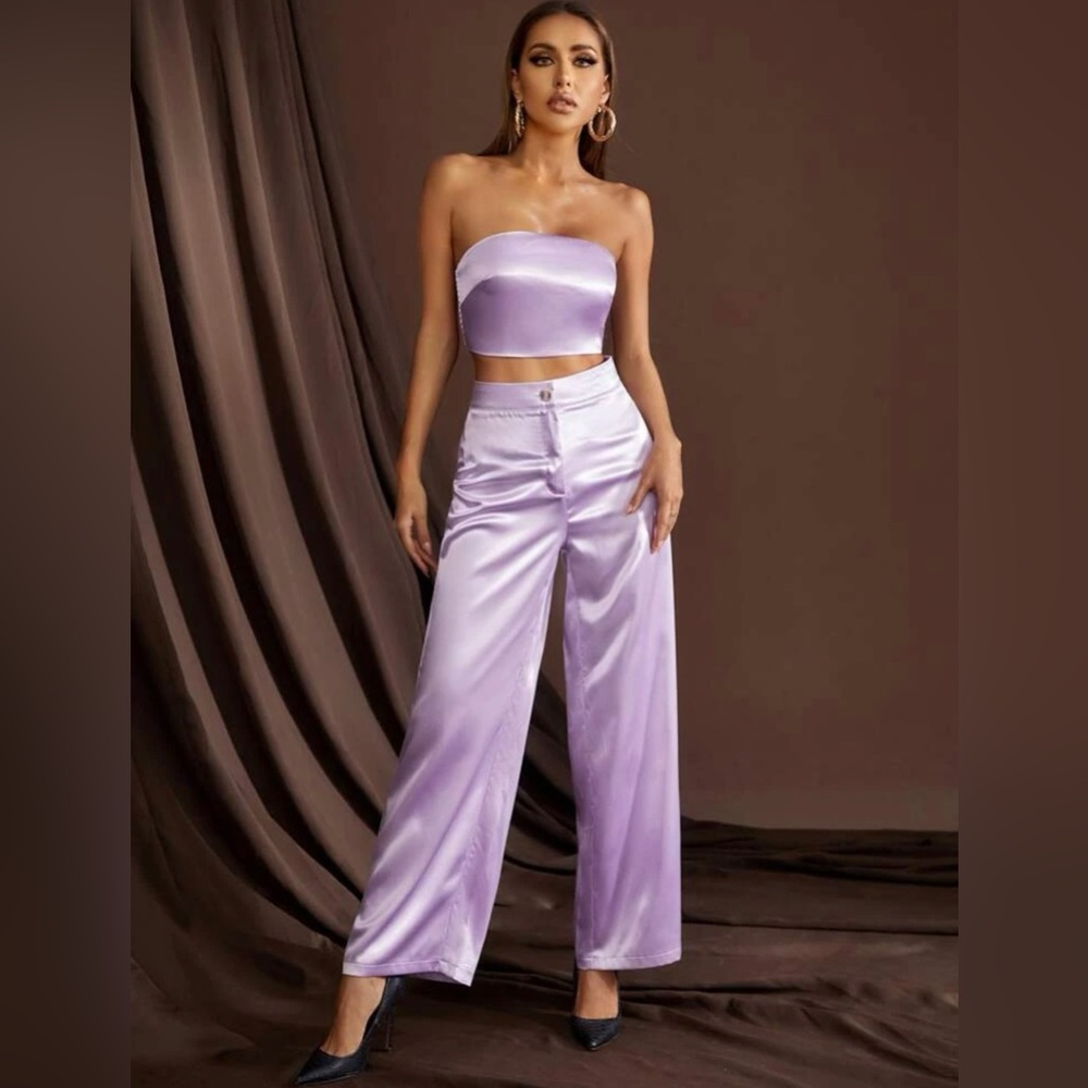 Satin Lilac Purple Set